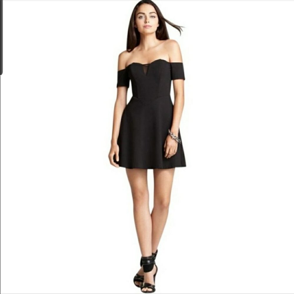 Guess Off the shoulder black dress NWOT